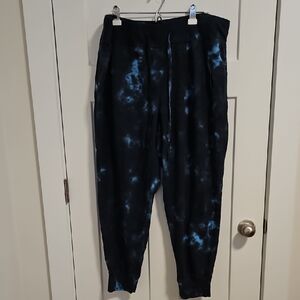 Livi Active Black and Blue Tie-Dye Joggers